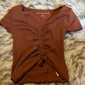 Brown cropped top